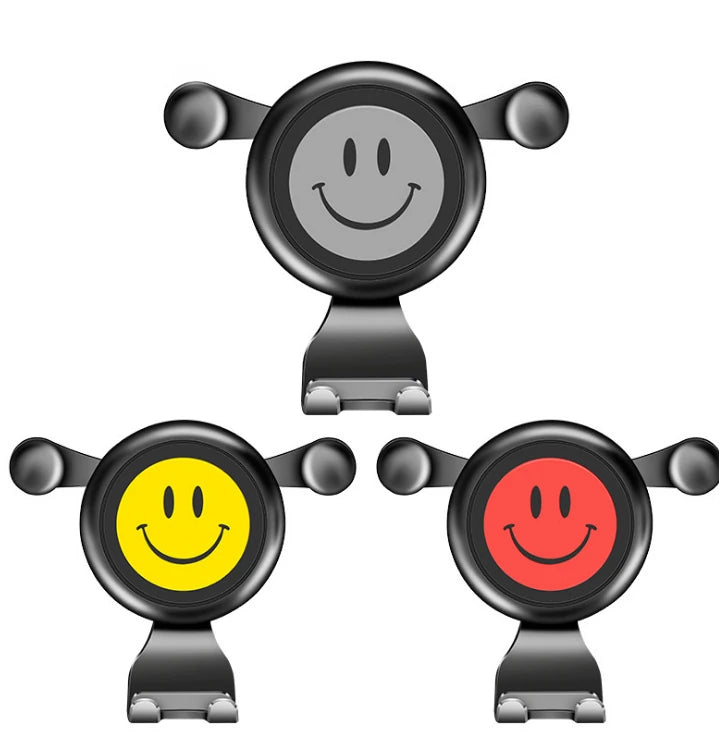 Ally R-054 Gravity Smile Universal Cep Telefonu Araç Tutucu-(5775) - Siyah-Gri
