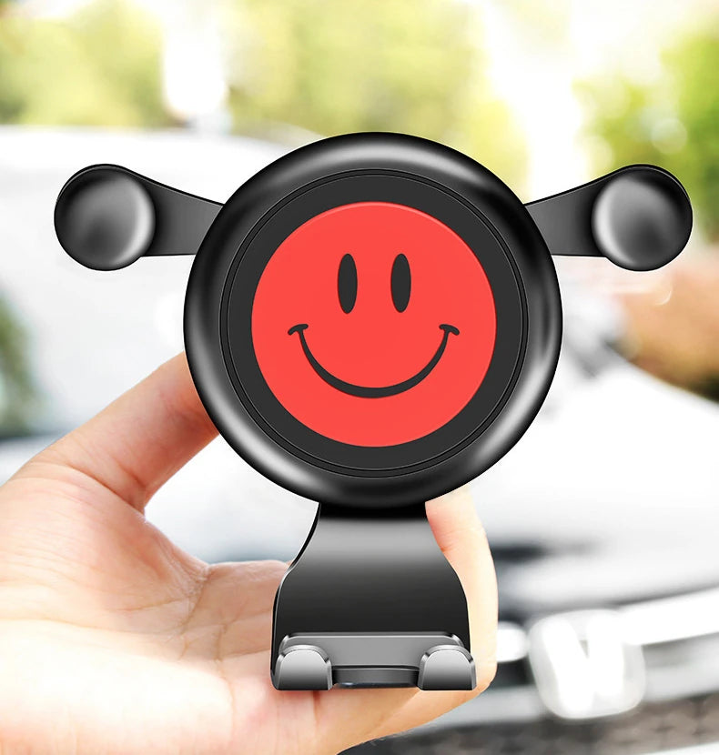 Ally R-054 Gravity Smile Universal Cep Telefonu Araç Tutucu-(5775) - Siyah-Gri