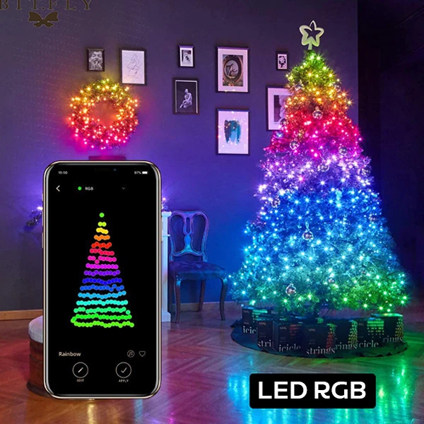 ALLY 5MT 50 LED RGB Bluetooth Telefonla Kontrol Edilen Usb Led Lamba İos-Android-(5775) - Çok Renkli