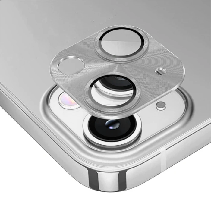 ALLY iPhone 15-15 Plus Metal Tempered Kamera Lens Koruyucu-(5775) - Pembe