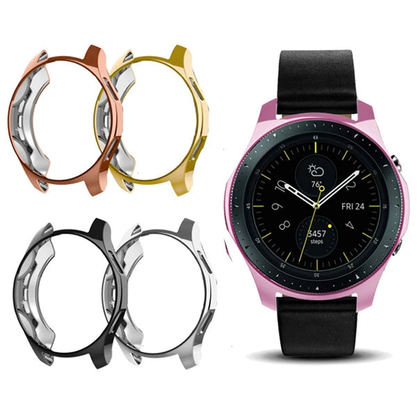 Ally Samsung Watch 42mm Lazer Kaplama Slim Silikon Bumber Kılıf-(5775) - Pembe