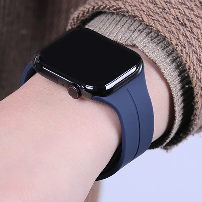 Ally Apple Watch 7-8 45mm 6-5-4 44mm Watch Ultra 49mm Manyetik Uçlu Silikon Kayış Kordon 3-2-1 42mm-(5775) - Turuncu