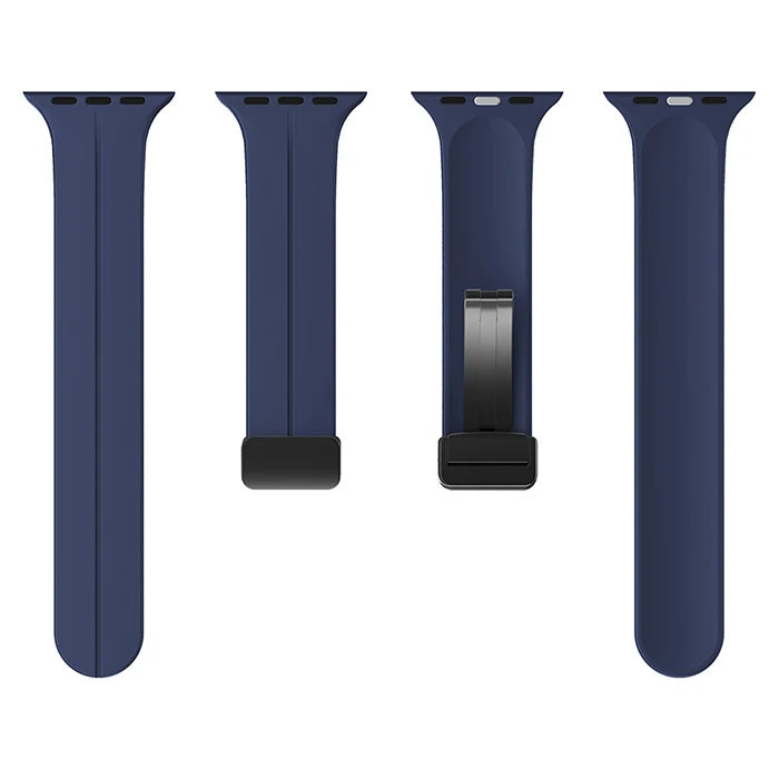 Ally Apple Watch 7-8 45mm 6-5-4 44mm Watch Ultra 49mm Manyetik Uçlu Silikon Kayış Kordon 3-2-1 42mm-(5775) - Turuncu