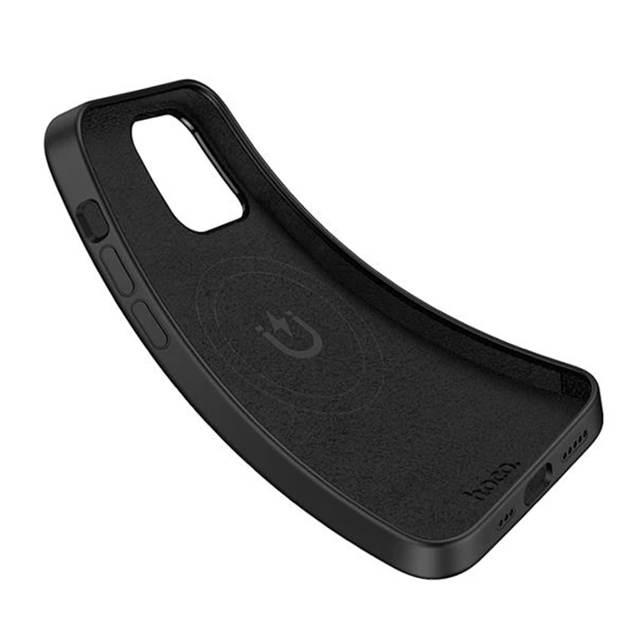 HOCO Pure Series iPhone 15 Plus Manyetik Silikon Kılıf-(5775) - Siyah