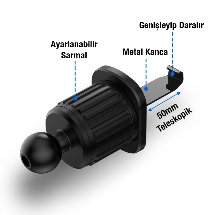 ALLY Z1S Araç İçi Havalandırma Telefon Tutucu-(5775) - Siyah