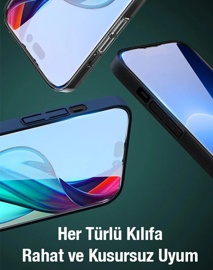 Baseus Crystal Serisi iPhone 15 Full Koruma Tempered Cam Ekran Koruyucu-(5775) - Şeffaf 2