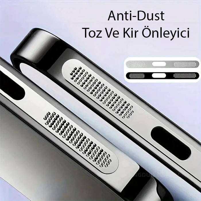 Ally iPhone 14 İçin Anti-Dust Toz Ve Kir Önleyici Sticker 2 Adet Set-(5775) - Gümüş