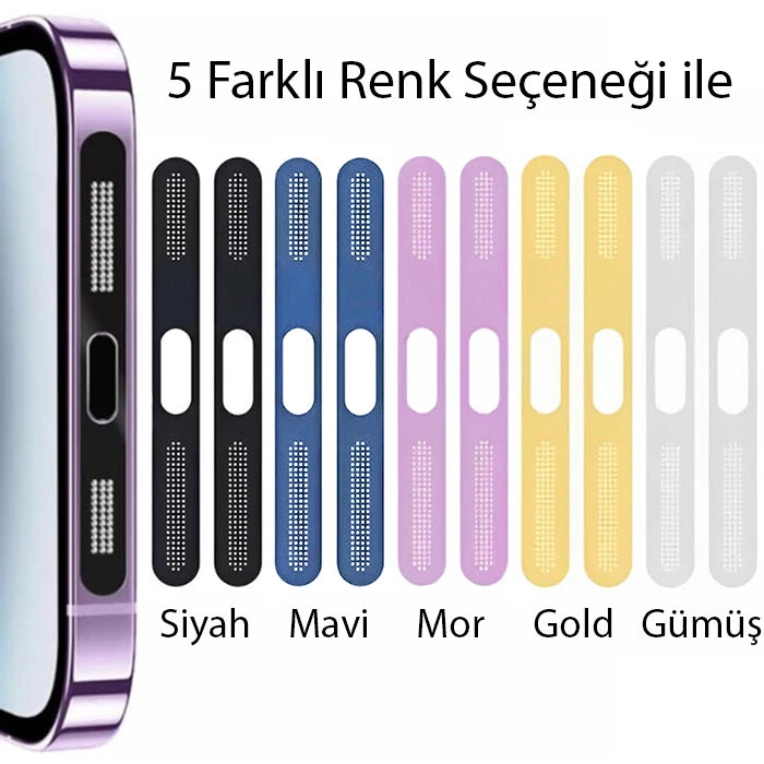 Ally iPhone 14 İçin Anti-Dust Toz Ve Kir Önleyici Sticker 2 Adet Set-(5775) - Gümüş