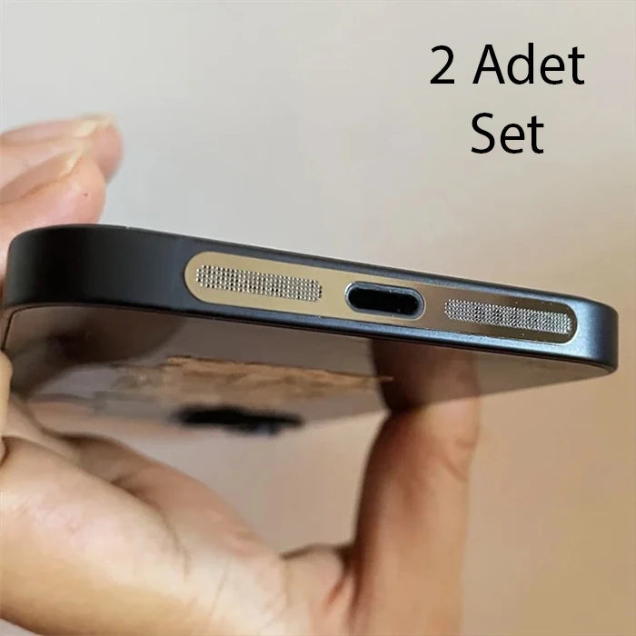 Ally iPhone 14 İçin Anti-Dust Toz Ve Kir Önleyici Sticker 2 Adet Set-(5775) - Gümüş