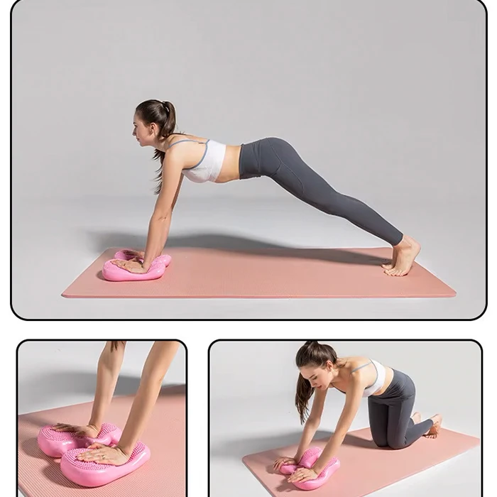 EZERE Ayak Denge Pedalı Egzersiz Aleti Ev Fitness İçin Şişme Mini Stepper-(5775) - Pembe