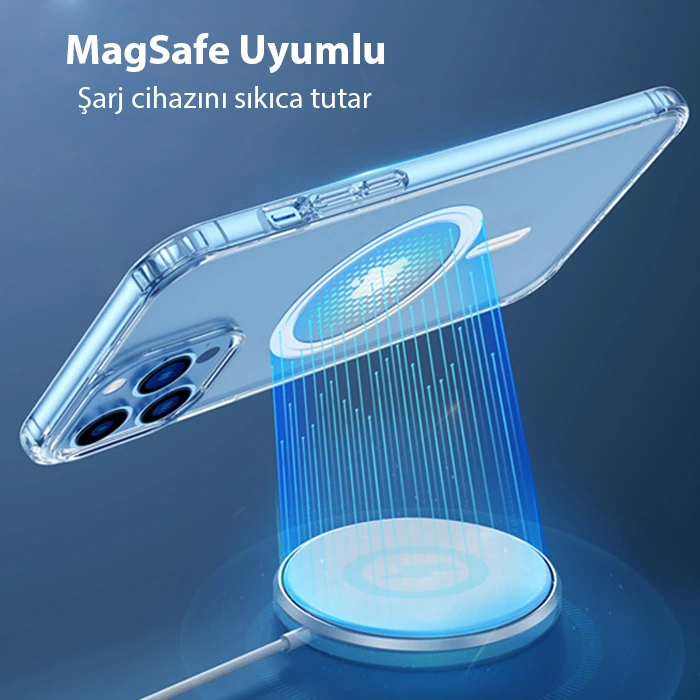 Dux Ducis Clin Mag Series iPhone 13 Pro Max 6.7 Magsafe Uyumlu Manyetik Silikon Kılıf-(5775) - Şeffaf 2