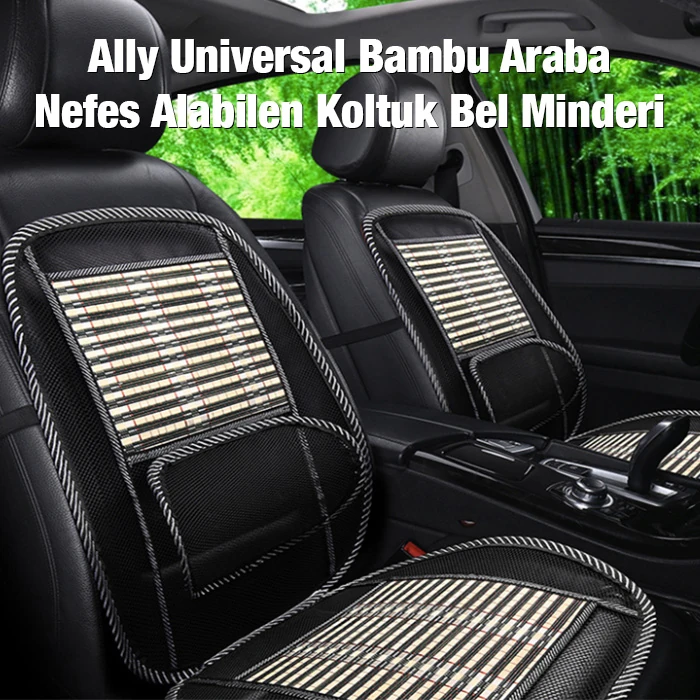 Ally Universal Bambu Araba Nefes Alabilen Koltuk Bel Minderi-(5775) - Siyah