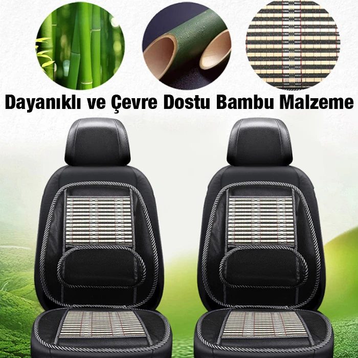 Ally Universal Bambu Araba Nefes Alabilen Koltuk Bel Minderi-(5775) - Siyah