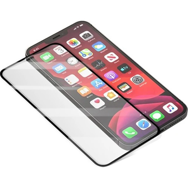 BEST iPhone 12 Pro Max 6.7 9H 3D Tempered Full Cam Ekran Koruyucu-(5775) - Siyah