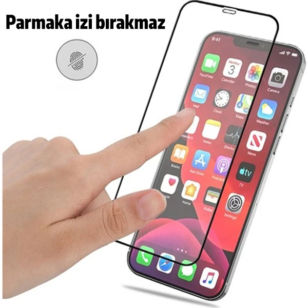 BEST iPhone 12 Pro Max 6.7 9H 3D Tempered Full Cam Ekran Koruyucu-(5775) - Siyah