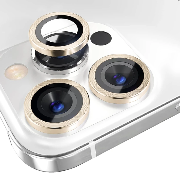 ALLY iPhone 15 Pro/15 Pro Max Kamera Lens Koruma Camı-(5775) - Gri