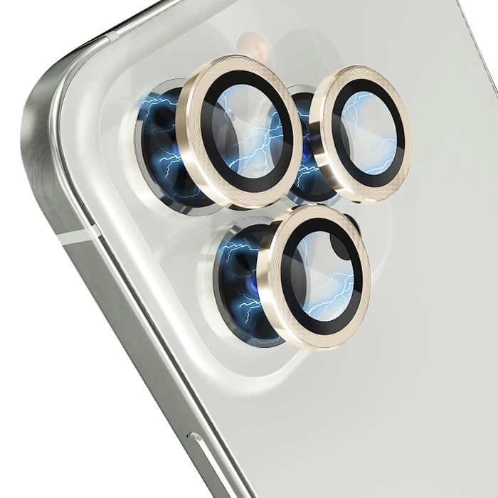 ALLY iPhone 15 Pro/15 Pro Max Kamera Lens Koruma Camı-(5775) - Gri