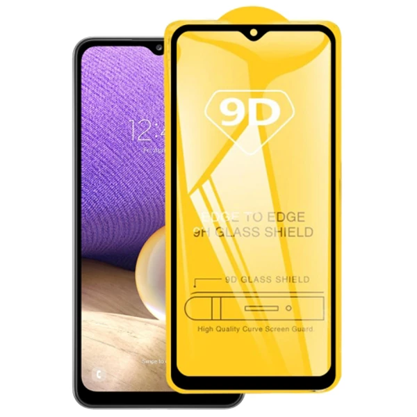Ally SM Galaxy A32 Full Glue-Tempered Cam Ekran Koruyucu-(5775) - Siyah