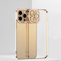 ALLY Fashion Series iPhone 12 Pro Kılıf Renkli Kenar Lazer Çerçeveli Silikon Kılıf-(5775) - Siyah