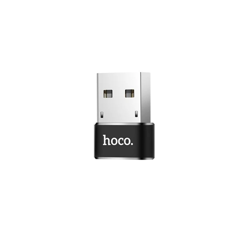 HOCO UA6 Erkek USB to Dişi Type-C Dönüştürücü Çevirici Adaptör-(5775) - Siyah
