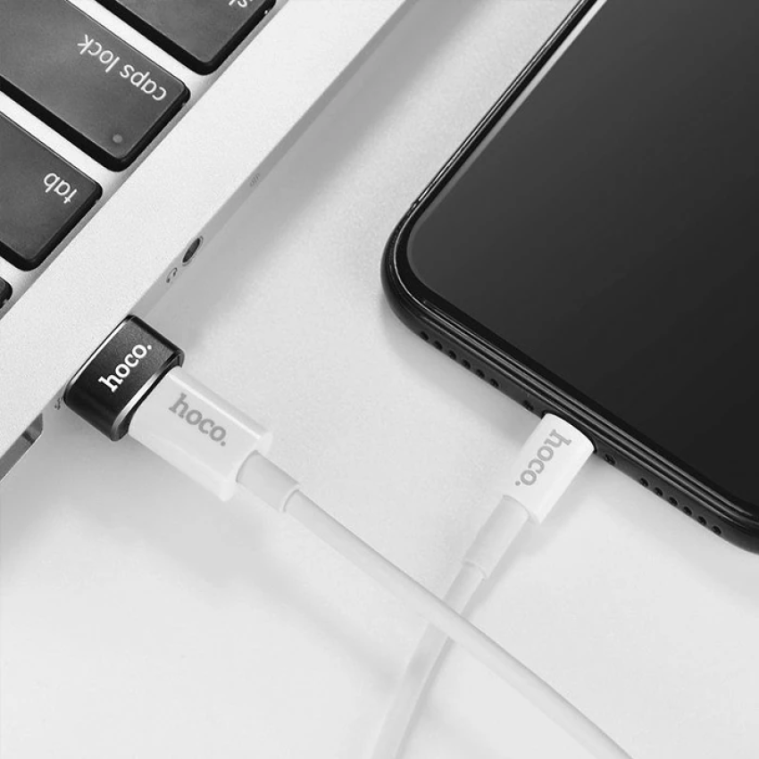 HOCO UA6 Erkek USB to Dişi Type-C Dönüştürücü Çevirici Adaptör-(5775) - Siyah