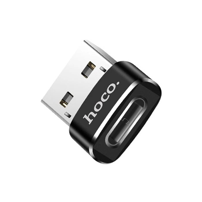 HOCO UA6 Erkek USB to Dişi Type-C Dönüştürücü Çevirici Adaptör-(5775) - Siyah