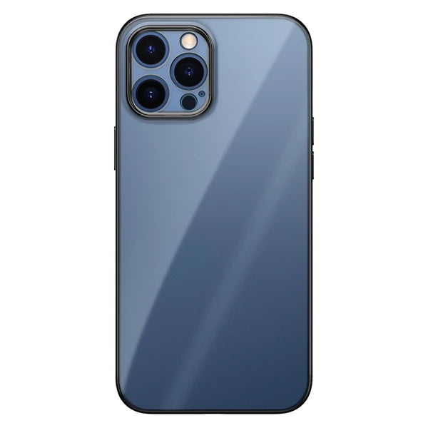 iPhone 12 Pro 6.1inç Renkli Kenar Şeffaf Kılıf Kamera Korumalı Kılıf-(5775) - Kırmızı