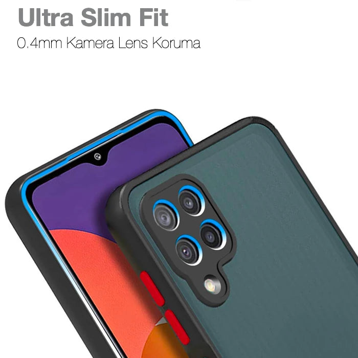 SM Galaxy A12 - M12 - F12 Kamera Korumalı Premium Silikon Kılıf-(5775) - Asker Yeşili