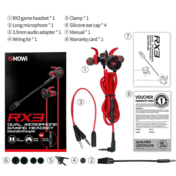 XMOWİ RX3 35mm Çift Mikrofonlu Oyuncu Kulaklık Gaming Kulaklığı-(5775) - Yeşil