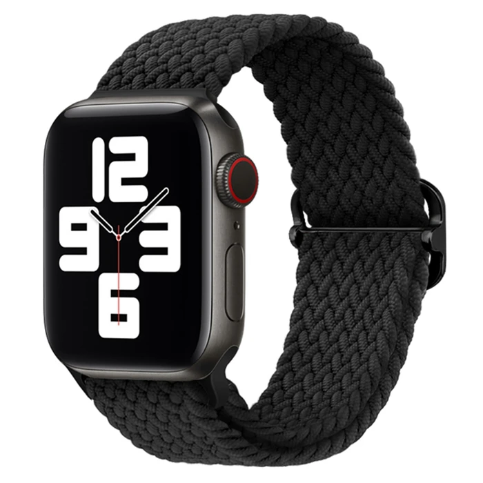 Ally Apple Watch 7-8 41mm 6-5-4 40mm Japon Tokalı Elastik Kayış Kordon 3-2-1 38mm-(5775) - Mavi
