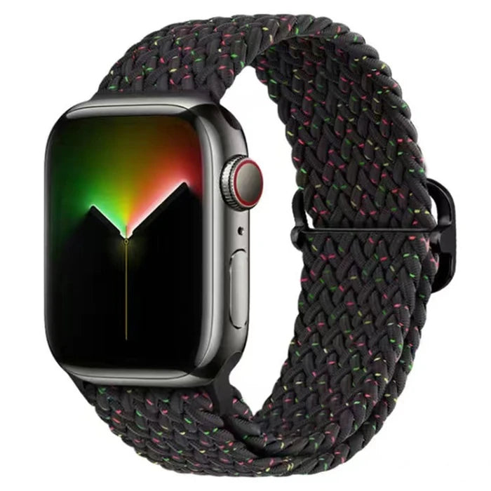 Ally Apple Watch 7-8 41mm 6-5-4 40mm Japon Tokalı Elastik Kayış Kordon 3-2-1 38mm-(5775) - Mavi