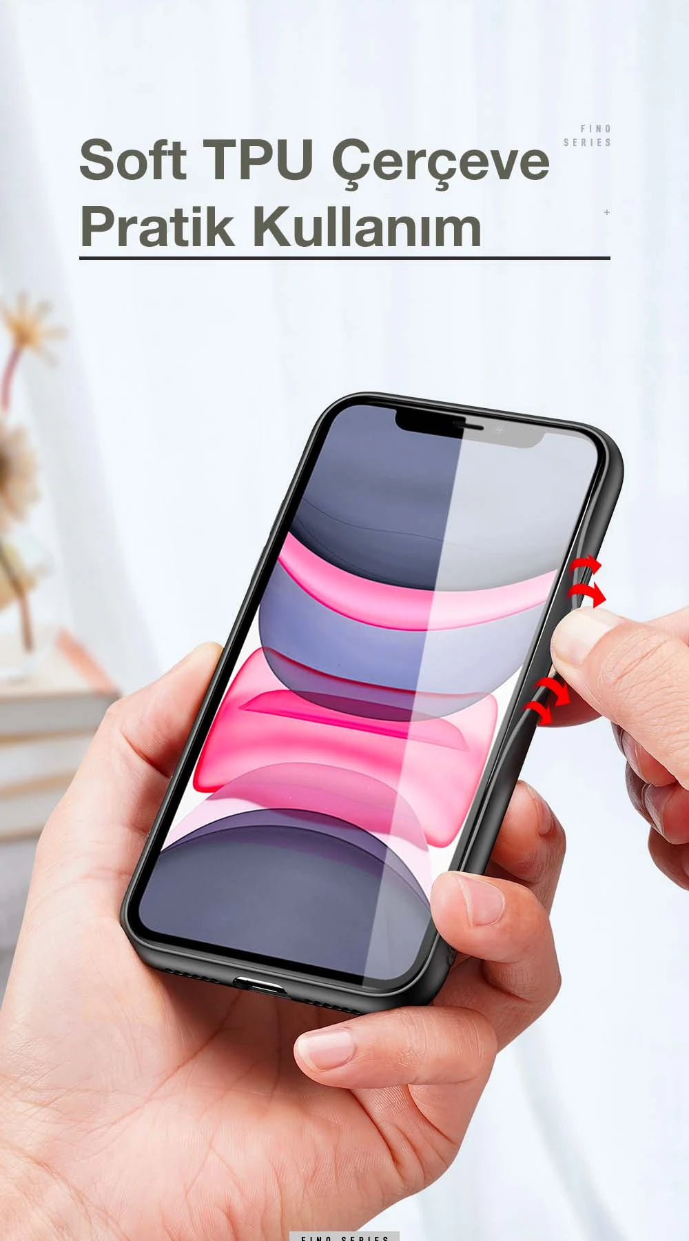 Dux Ducis Fino Serisi iPhone 12 Pro Max Kılıf Premium Dokuma Silikon Kılıf-(5775) - Siyah