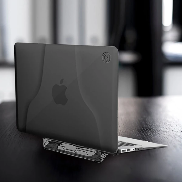 Ally Macbook Air 13 2018 A1932 Portatif Alt Üst Kılıf+çanta-(5775) - Gri