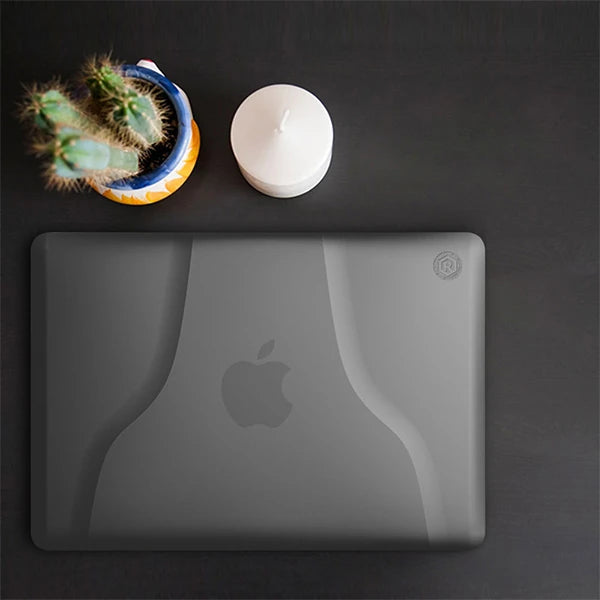 Ally Macbook Air 13 2018 A1932 Portatif Alt Üst Kılıf+çanta-(5775) - Gri