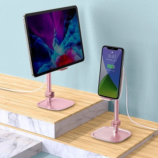 Baseus Literary 15W Kablosuz Şarj Masaüstü Telefon Tutucu Stand Wireless Şarj-(5775) - Rose Gold