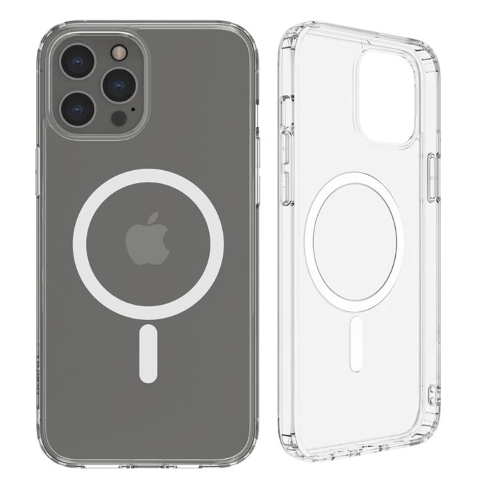ALLY iPhone 13 Pro Magsafe Uyumlu Manyetik Kılıf Silikon Kılıf-(5775) - Şeffaf 2