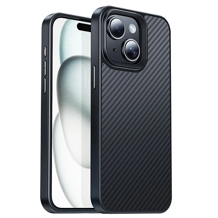 Hoco iPhone 15 AS7 Kılıf Manyetik Magsafeli Telefon Kılıfı-(5775) - Siyah