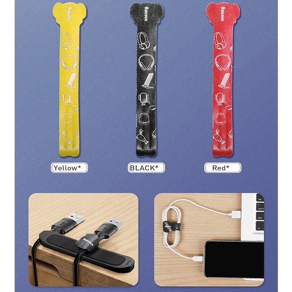 Baseus Cable Fixer Kit Kablo Organizatör Tutucu Ve Ayrıştıcı-(5775) - Siyah