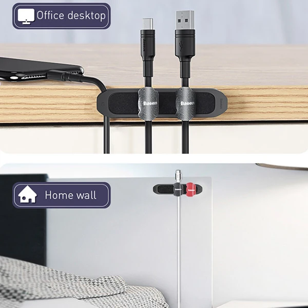 Baseus Cable Fixer Kit Kablo Organizatör Tutucu Ve Ayrıştıcı-(5775) - Siyah