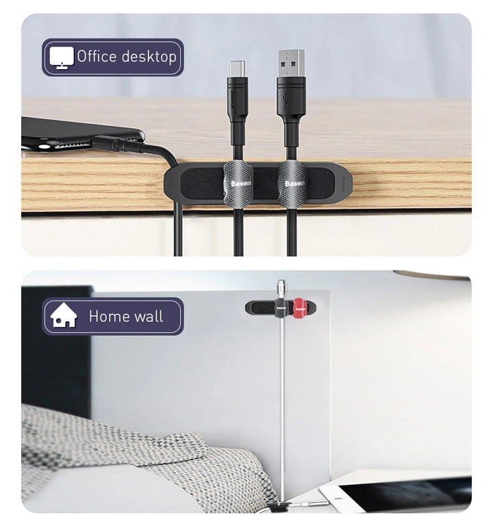 Baseus Cable Fixer Kit Kablo Organizatör Tutucu Ve Ayrıştıcı-(5775) - Siyah
