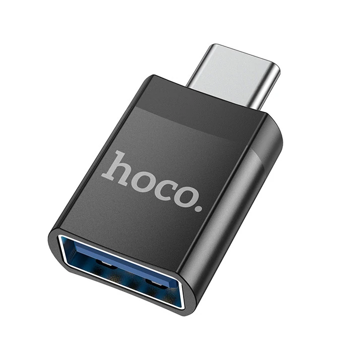 HOCO UA17 Erkek Type-C to Dişi USB Dönüştürücü Çevirici Adaptör-(5775) - Siyah
