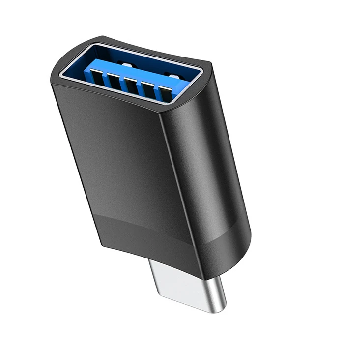 HOCO UA17 Erkek Type-C to Dişi USB Dönüştürücü Çevirici Adaptör-(5775) - Siyah