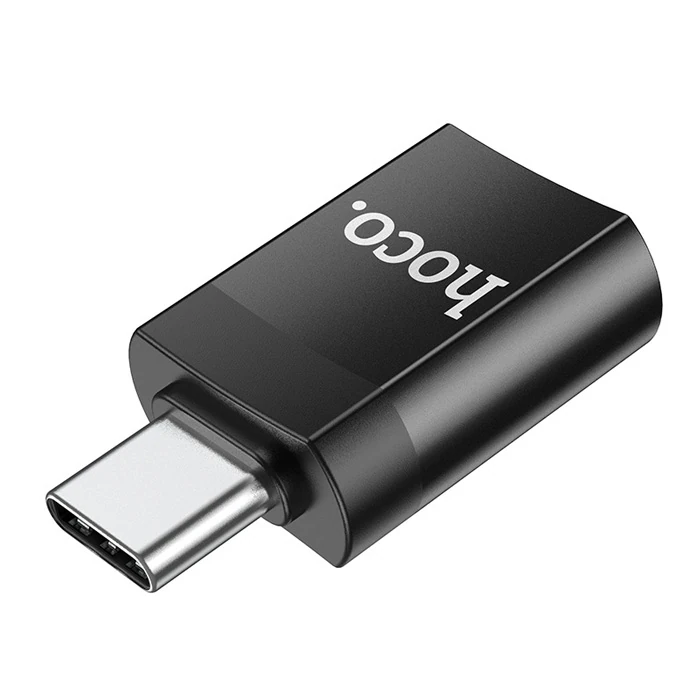 HOCO UA17 Erkek Type-C to Dişi USB Dönüştürücü Çevirici Adaptör-(5775) - Siyah