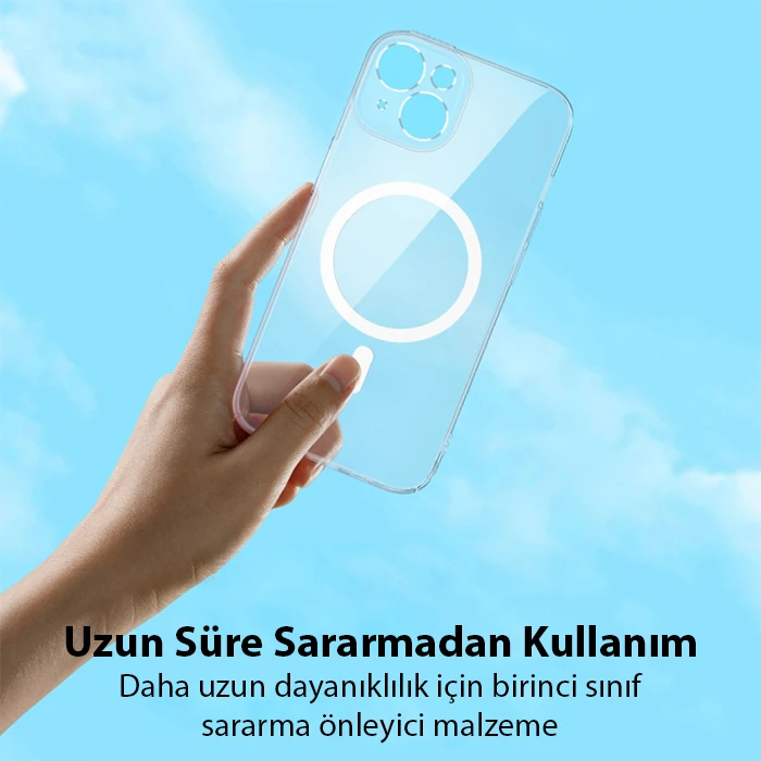 Baseus Crystal iPhone 14 Plus 6.7 Magsafe Silikon Kılıf + Tempered Ekran Koruyucu Set-(5775) - Şeffaf 2