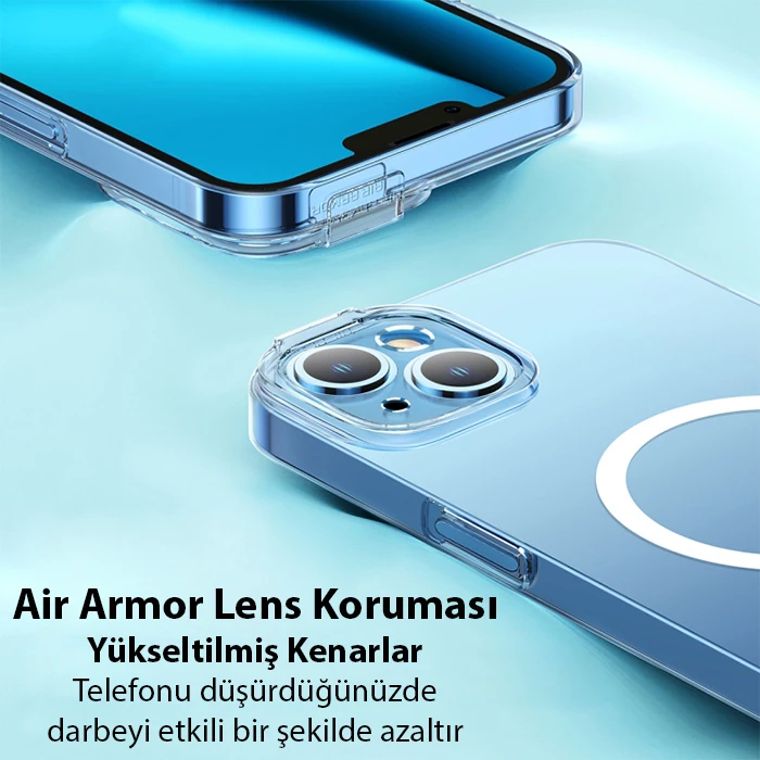 Baseus Crystal iPhone 14 Plus 6.7 Magsafe Silikon Kılıf + Tempered Ekran Koruyucu Set-(5775) - Şeffaf 2