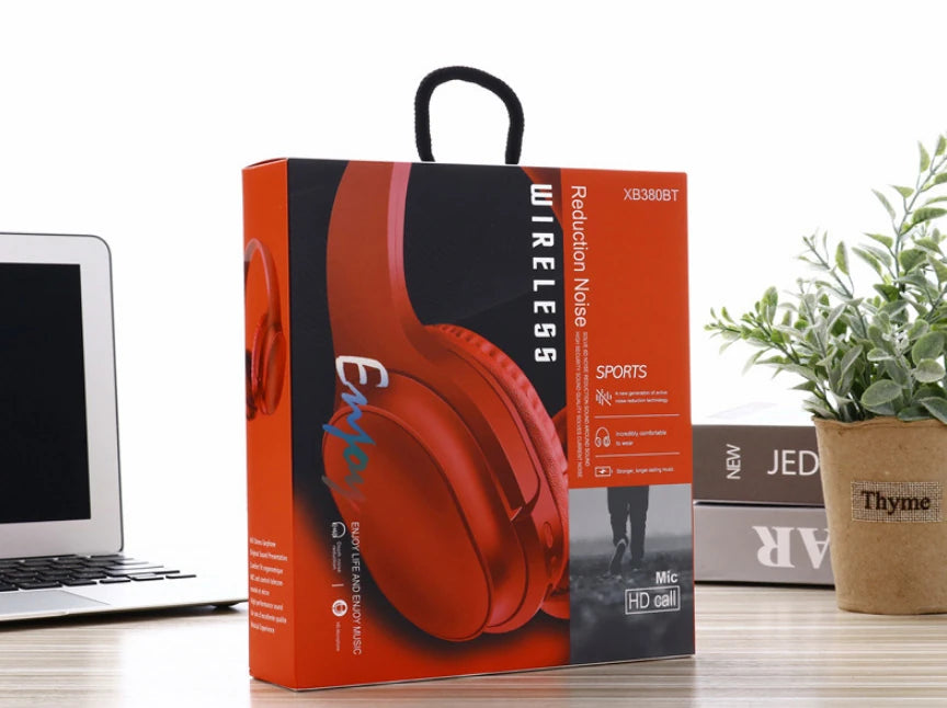 Ally XB380 BT5.0 Kablosuz Kulak Üstü Bluetooth Kulaklık-(5775) - Kırmızı