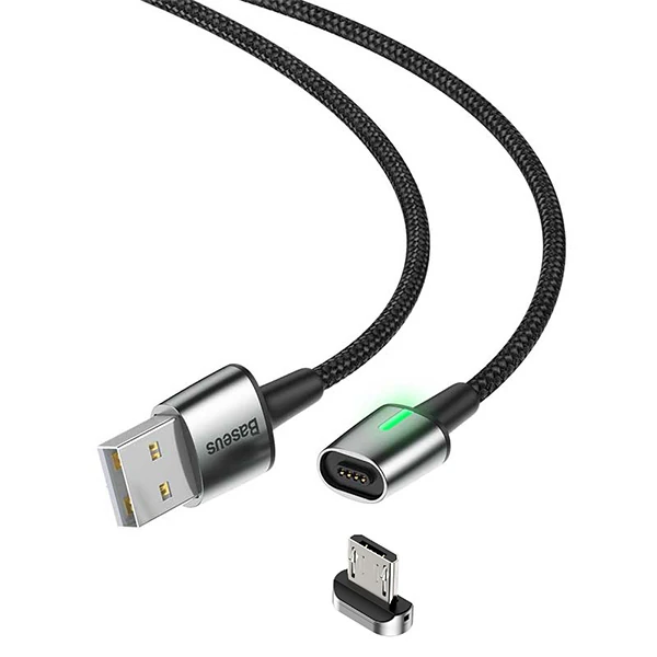 Baseus Zinc Magnetic Usb Kablo Şarj Android Mikro Başlık 2Metre 1.5A-(5775) - Siyah