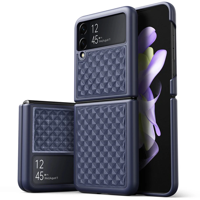 Dux Ducis Venice Series Samsung Galaxy Z Flip4 5G için Premium Deri Kılıf-(5775) - Pembe