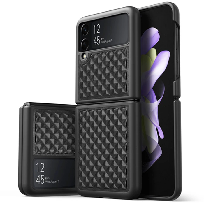 Dux Ducis Venice Series Samsung Galaxy Z Flip4 5G için Premium Deri Kılıf-(5775) - Pembe