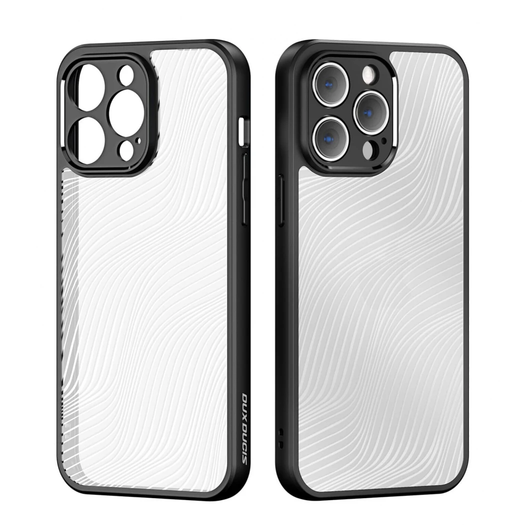 Dux Ducis iPhone 12 Pro Aimo Series Premium Buzlu Sert PC-TPU Kılıf-(5775) - Siyah